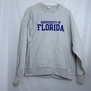 Vintage Champion University of Florida‎ Pullover Baggy Sweatshirt Gray Size M